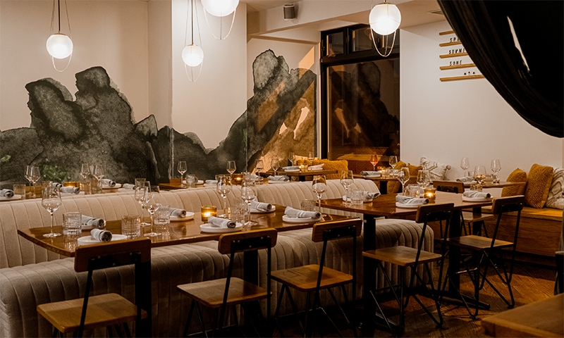The Room Around — semi-private dining at Wooden Paddle Lemont, seats 30